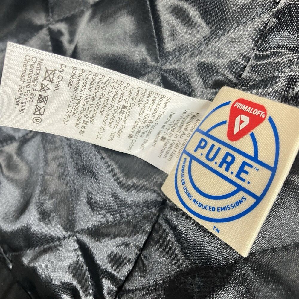 J Crew Barn Jacket Cropped WMNS XS Black Ripstop Cotton Corduroy Primaloft CN056 - Picture 14 of 16